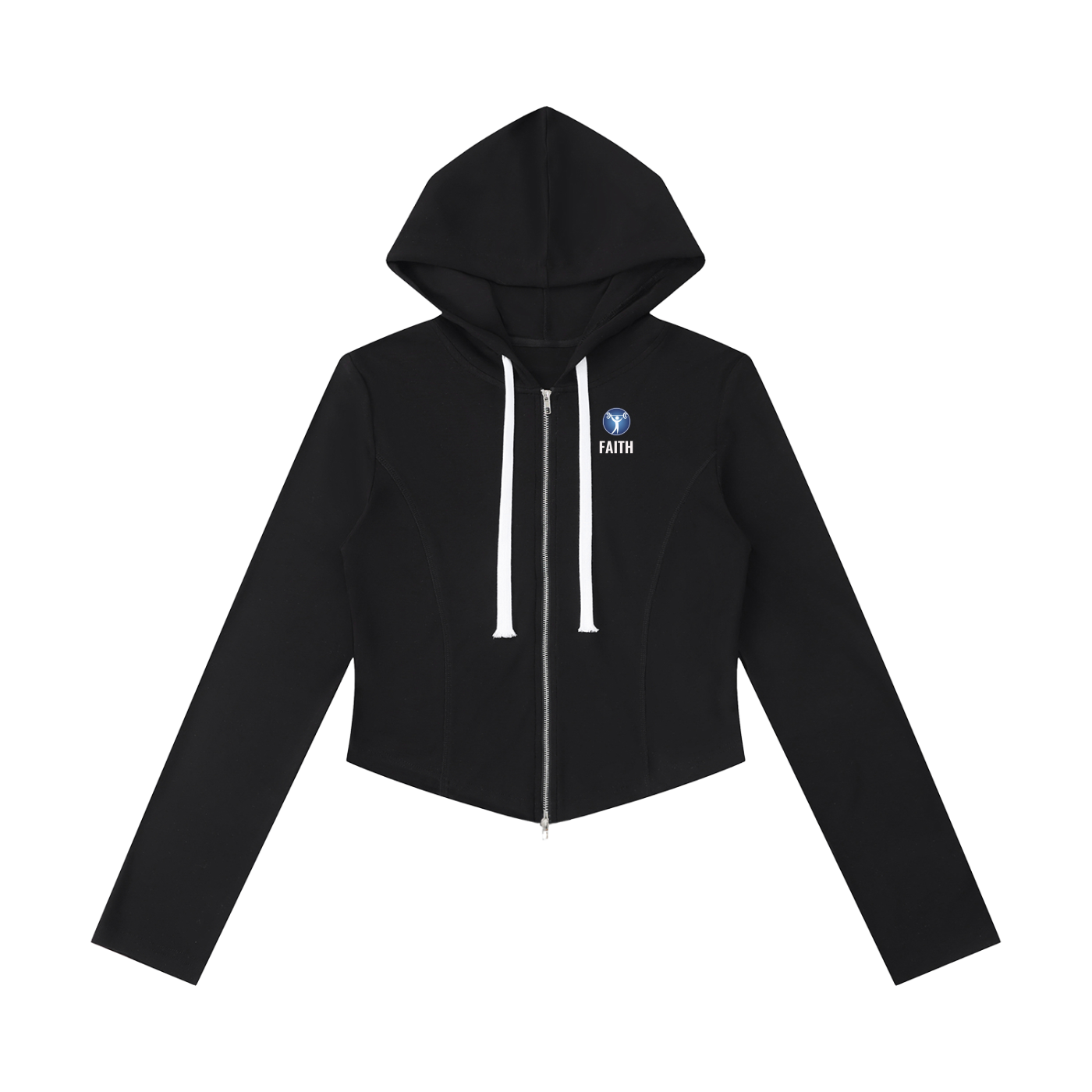 Women's Slim Cropped Full Zip Hoodie