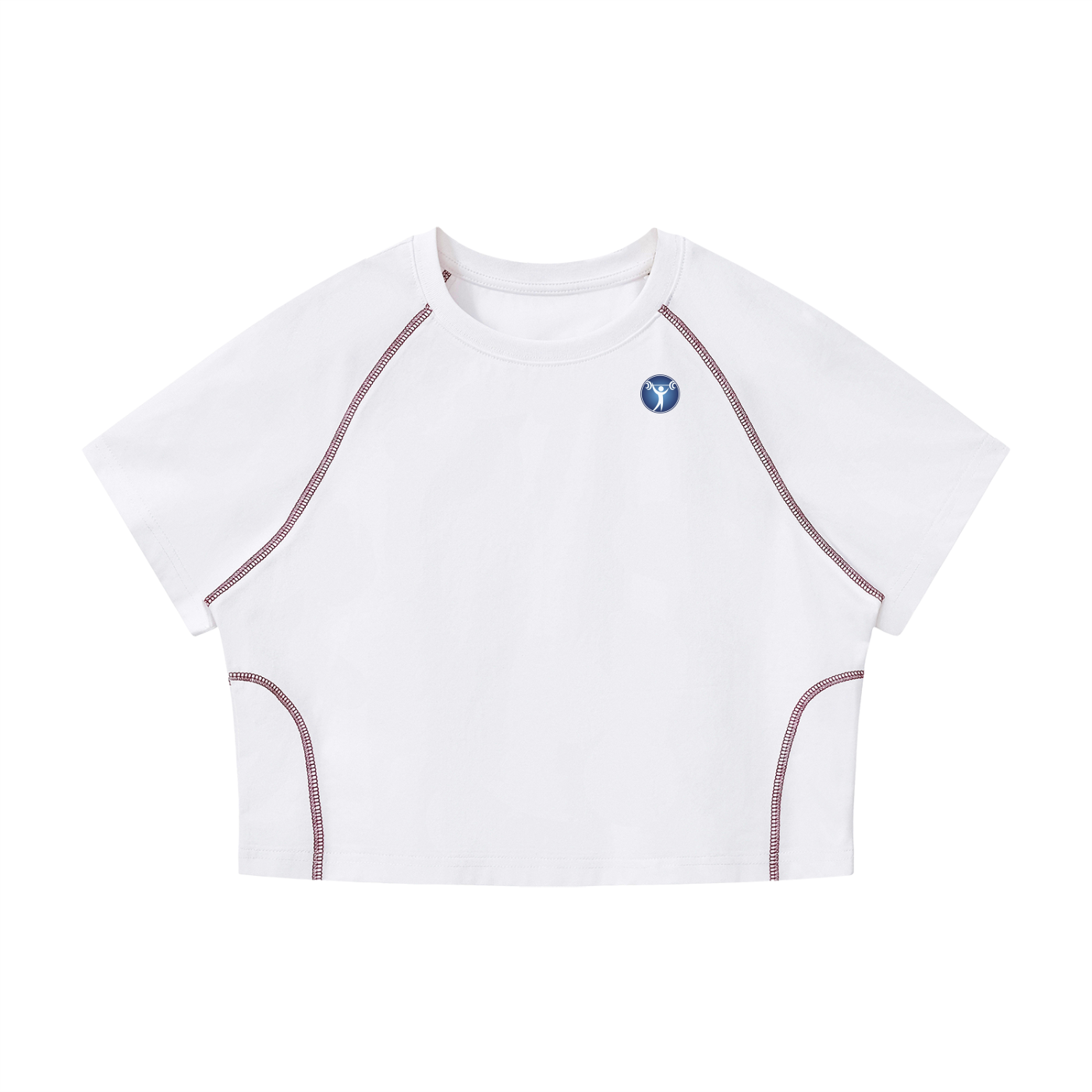 Women's Contrast Stitch Raglan Crop T-Shirt