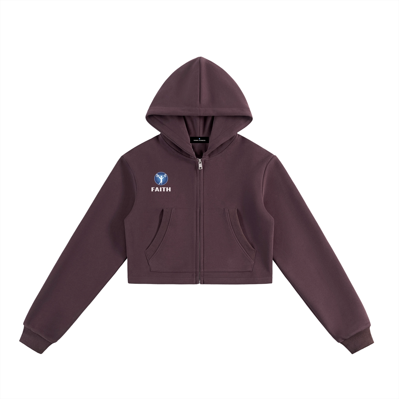 Essential Cropped Zip-Up Hoodie