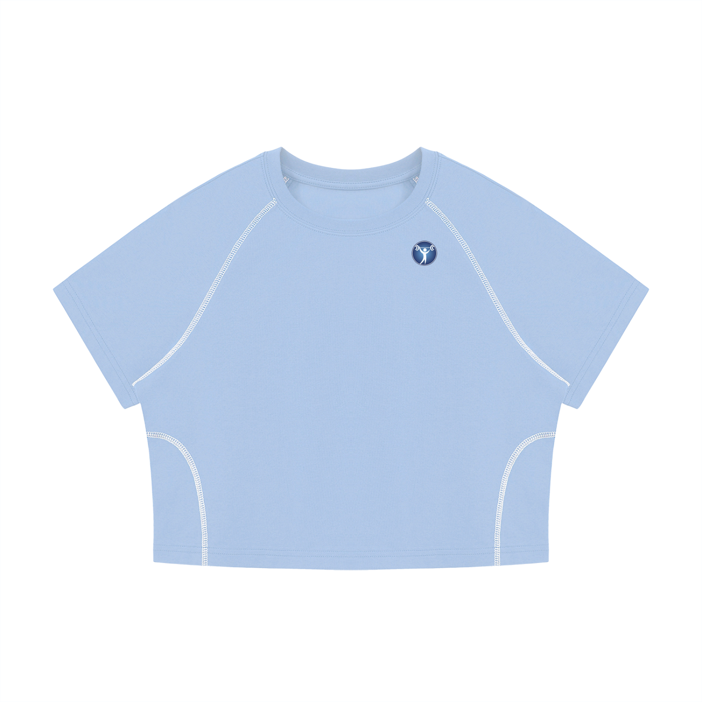 Women's Contrast Stitch Raglan Crop T-Shirt