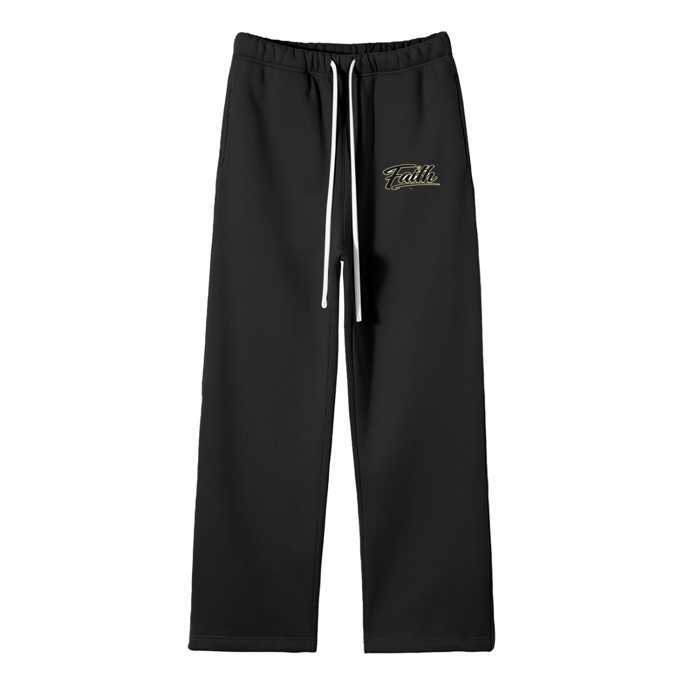 Unisex Solid Color Fleece Straight Leg Pants