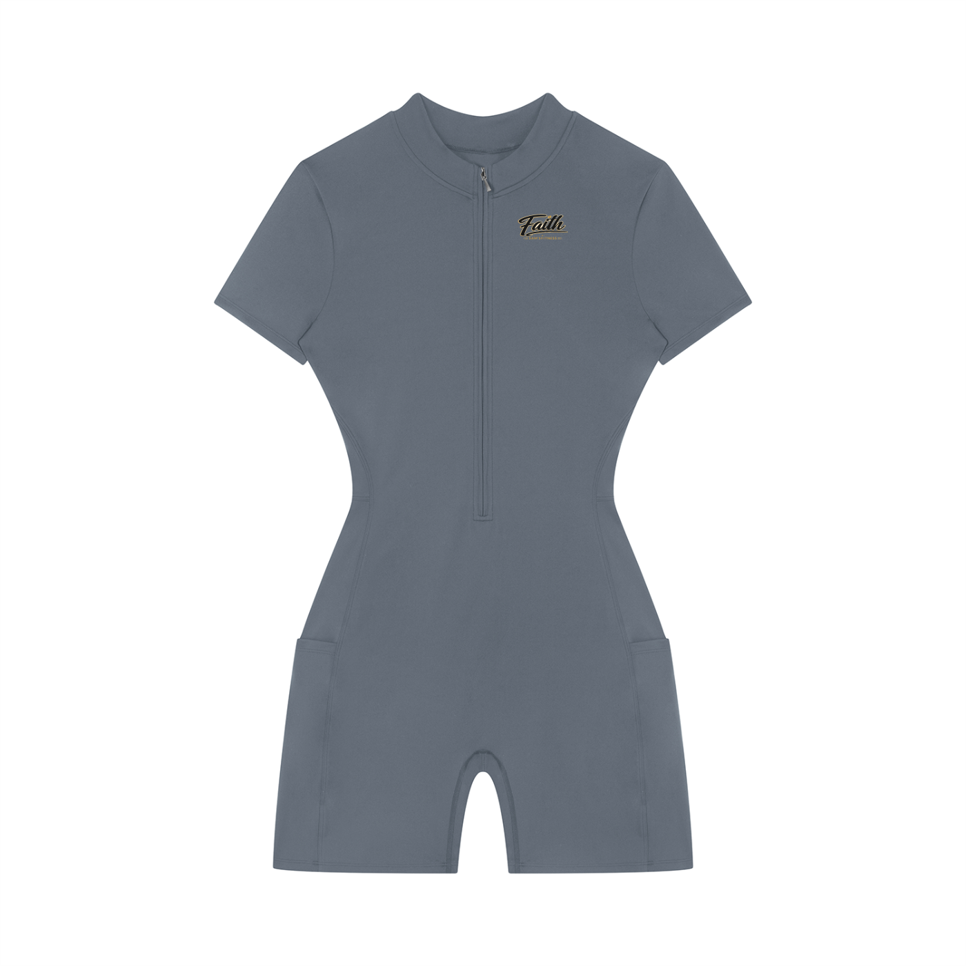 Women's Quarter-Zip Short Sleeve Romper
