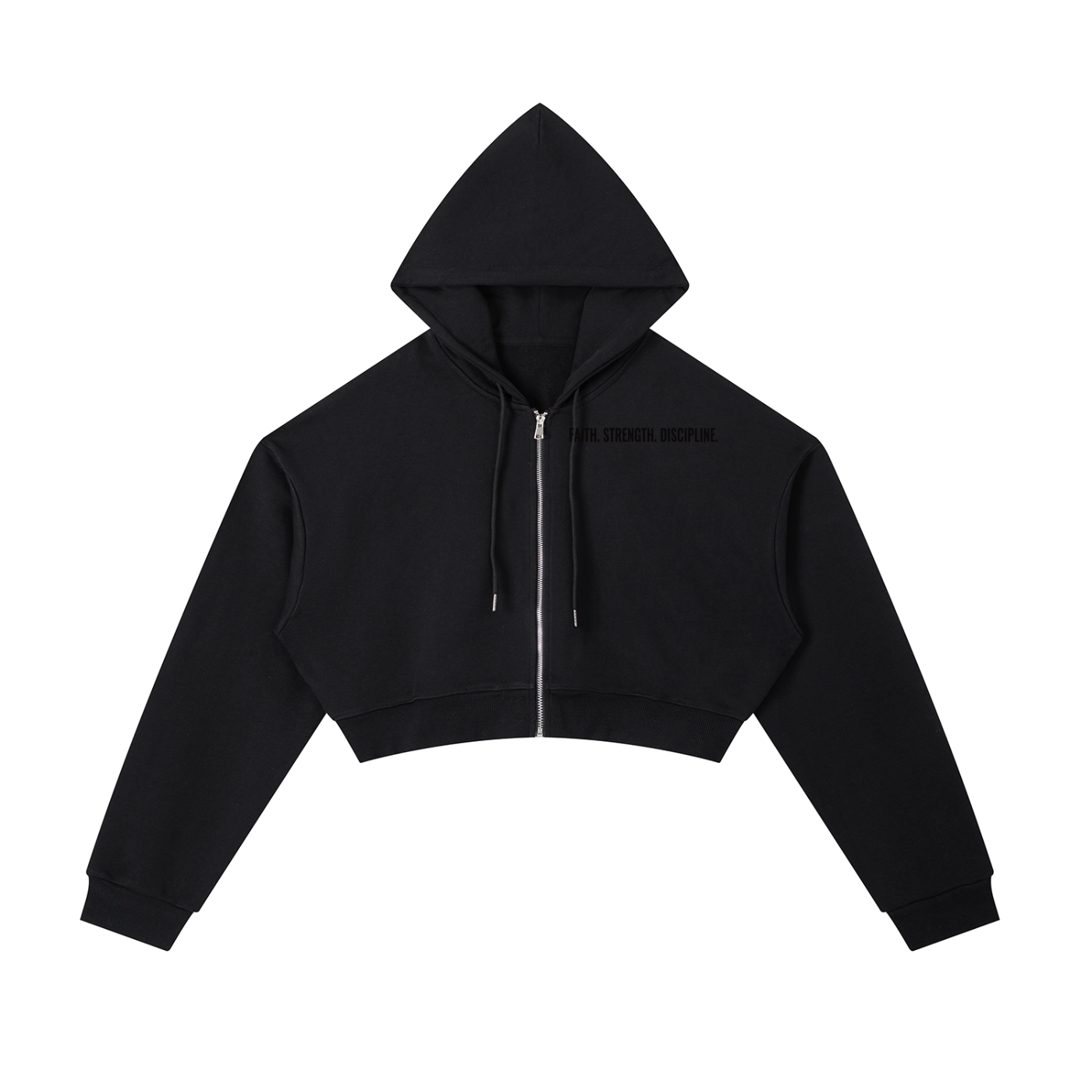 SAMS Essential Cropped Zip-Up Hoodie