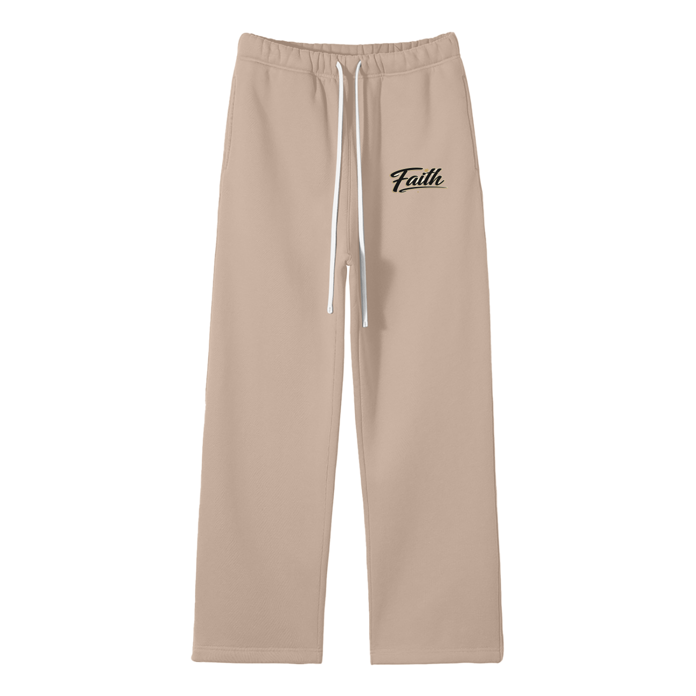 Unisex Solid Color Fleece Straight Leg Pants