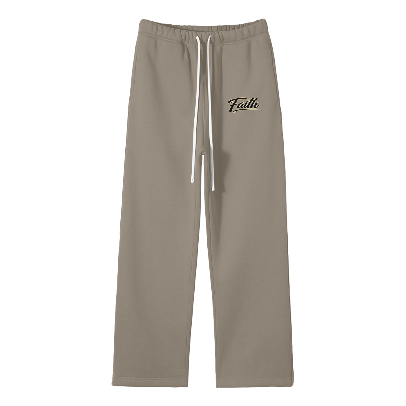Unisex Solid Color Fleece Straight Leg Pants