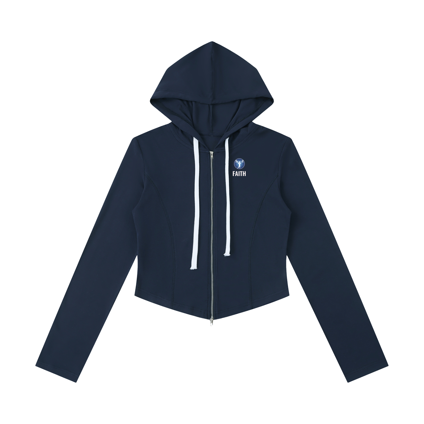 Women's Slim Cropped Full Zip Hoodie