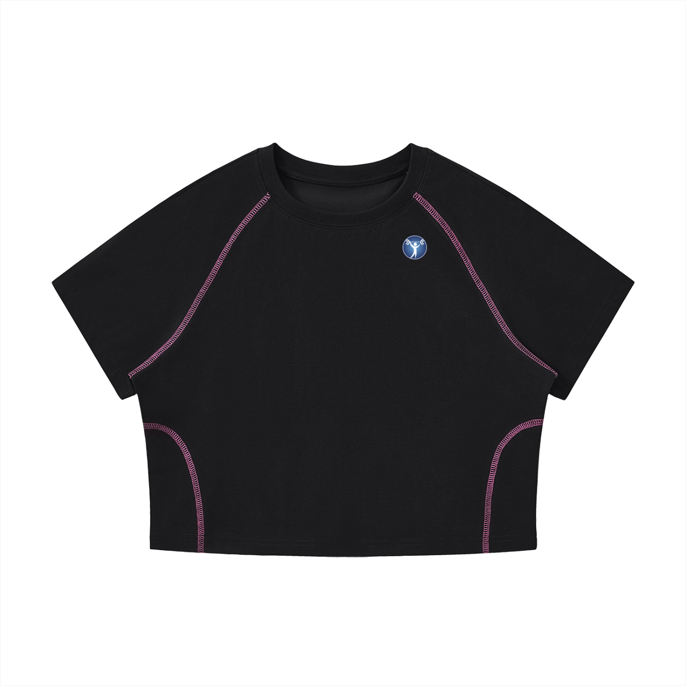 Women's Contrast Stitch Raglan Crop T-Shirt