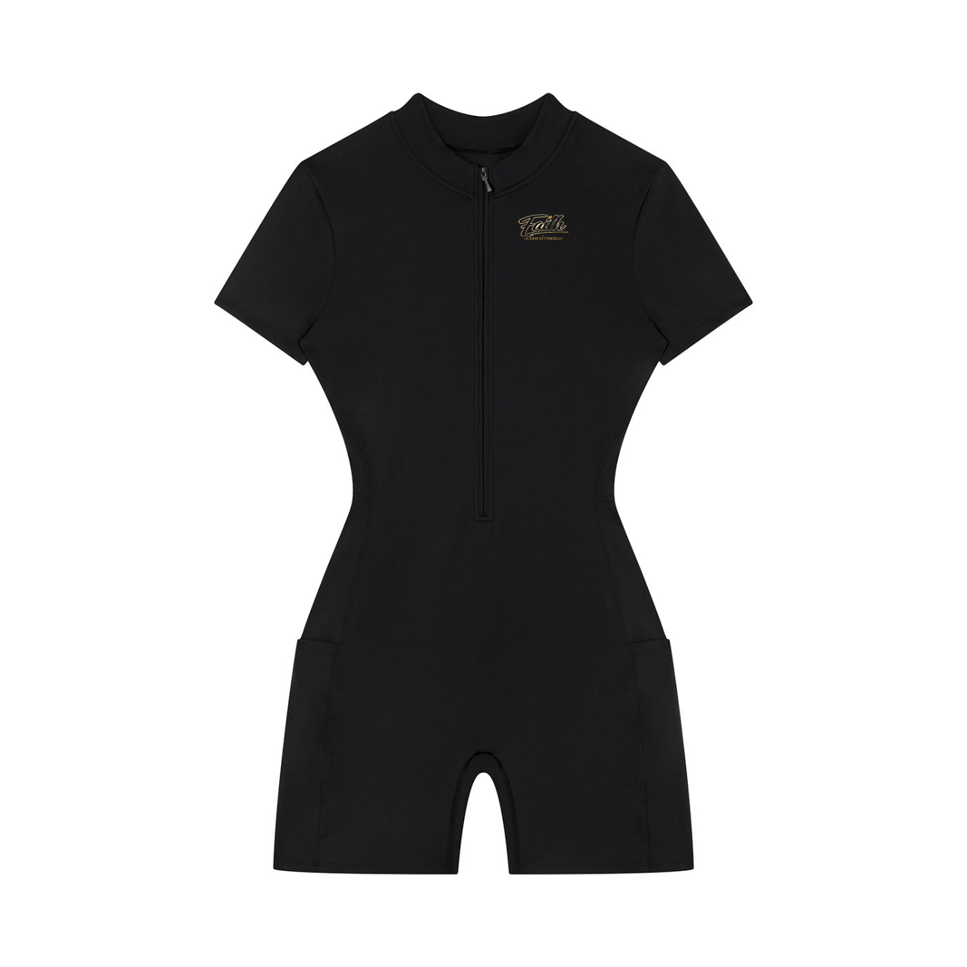 Women's Quarter-Zip Short Sleeve Romper