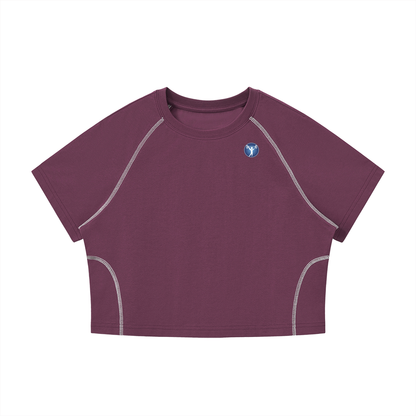 Women's Contrast Stitch Raglan Crop T-Shirt