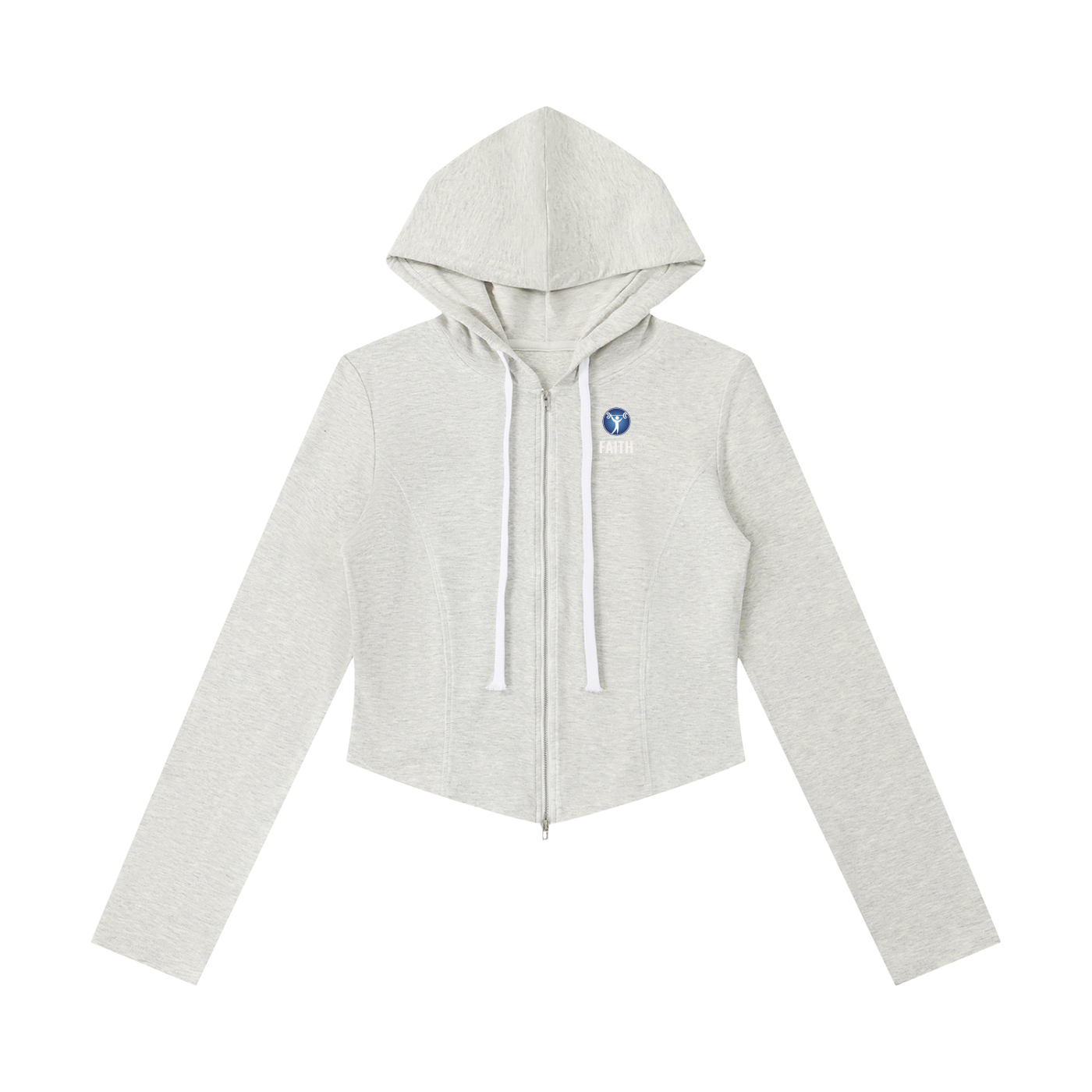 Women's Slim Cropped Full Zip Hoodie