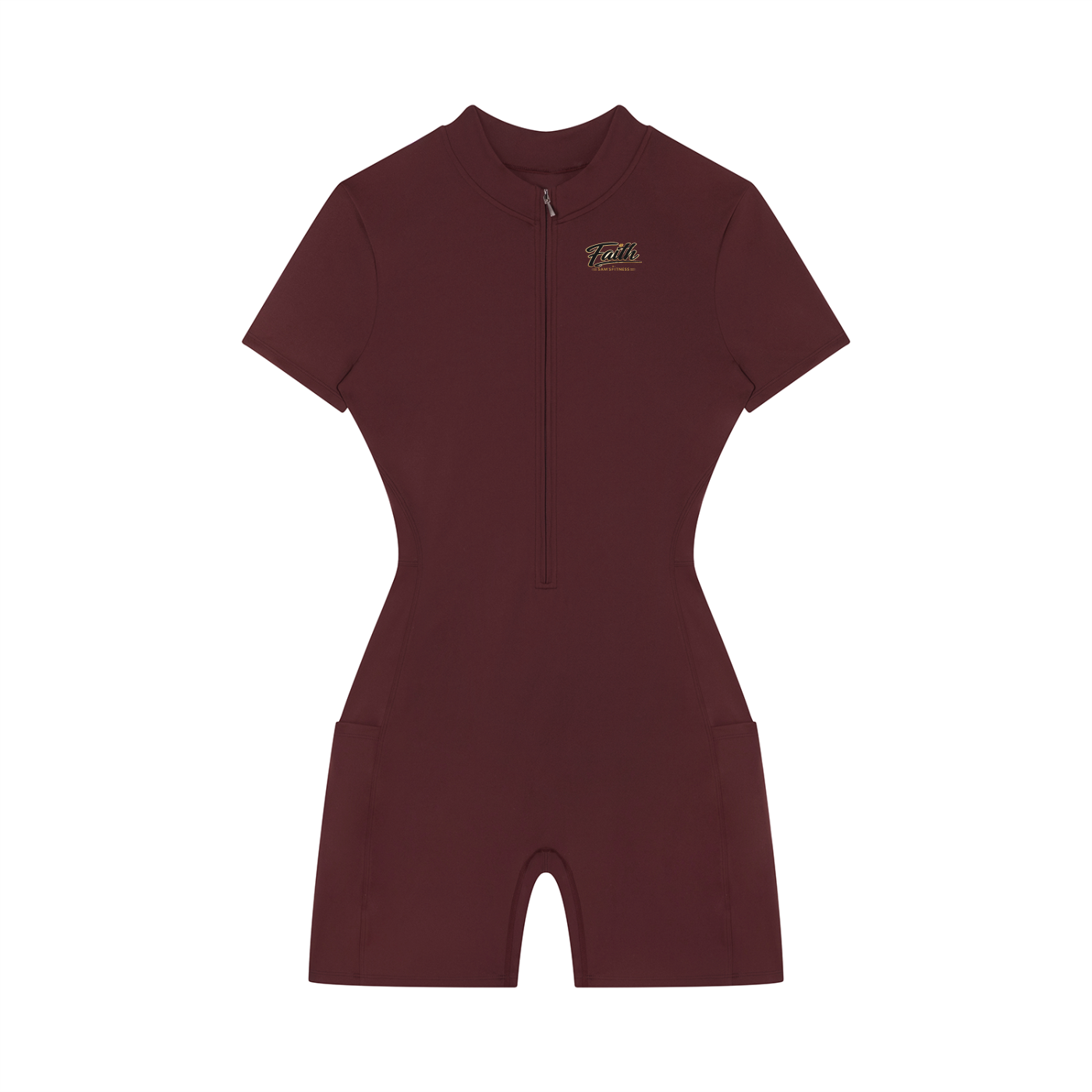 Women's Quarter-Zip Short Sleeve Romper