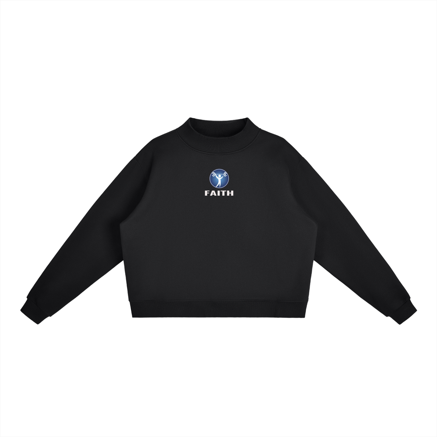 Essential Fleece Mock-Neck Crew Sweatshirt
