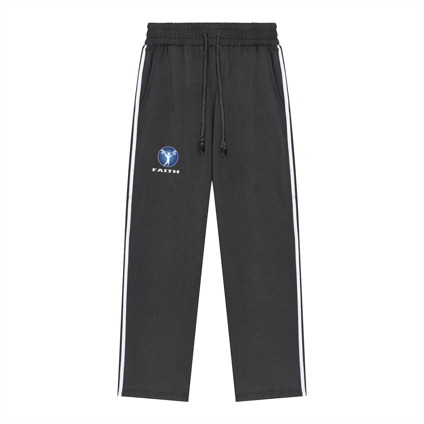 Snow Washed Contrast Tape Sweatpants