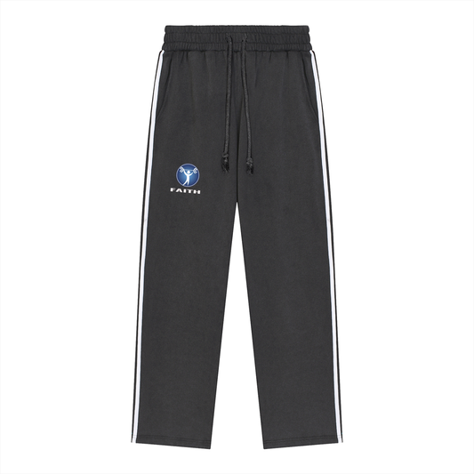 Snow Washed Contrast Tape Sweatpants