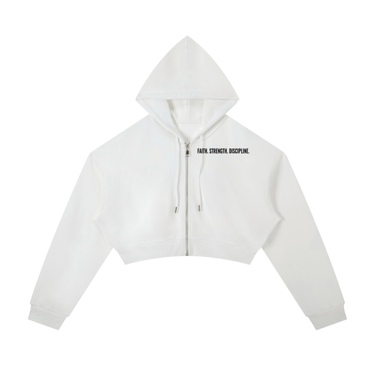 SAMS Essential Cropped Zip-Up Hoodie
